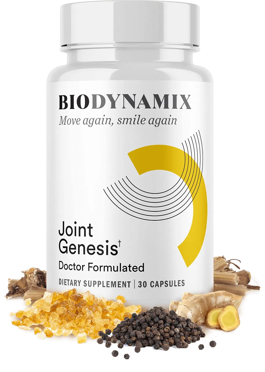 Joint Genesis bottle with ginger and botanical ingredients